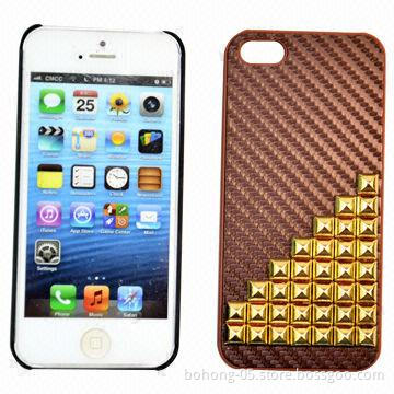 Hard Case for iPhone 5S, Leather and Rivets PC Stickers Gyrosigma, Various Colors are Available